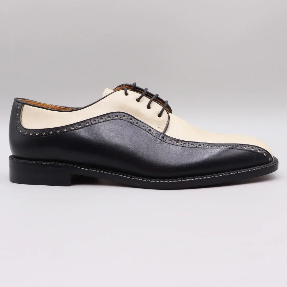 Mezlan Pesaro Mens Size 9M US Two Tone Leather Wingtip Spectator Oxford Shoes